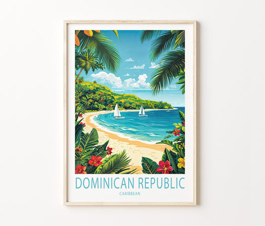 Dominican Republic Travel Poster – North America Wall Art Print