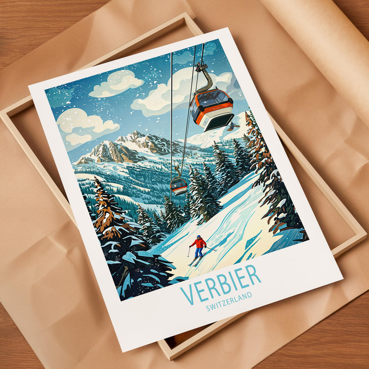 Verbier travel poster – view 4