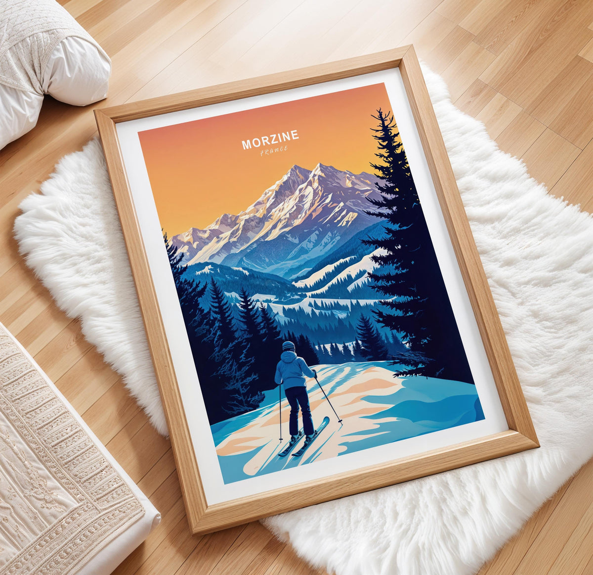Morzine Travel Poster – Ski Area Wall Art Print