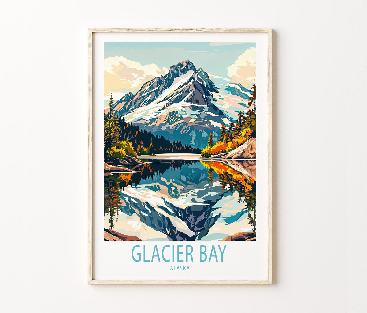 Glacier Bay National Park Travel Poster – Alaska Wall Art Print