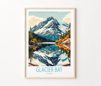 Glacier Bay National Park Travel Poster – Alaska Wall Art Print