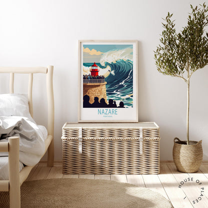 Nazare Travel Poster – Portugal Wall Art Print