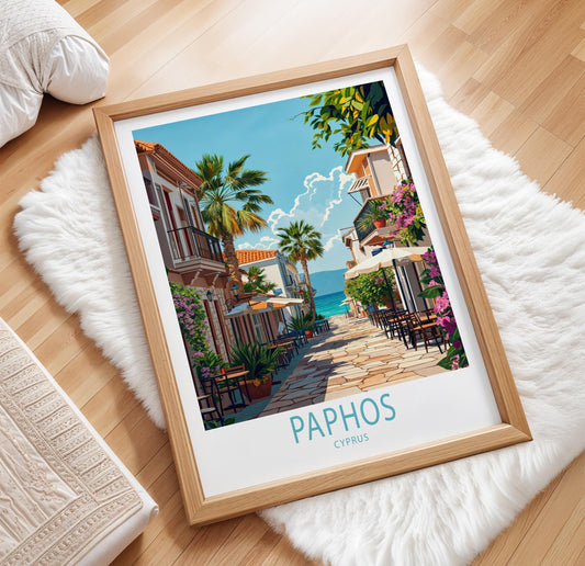 Paphos Travel Poster – Cyprus Wall Art Print