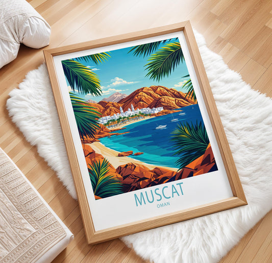 Muscat Travel Poster – Arabia Wall Art Print