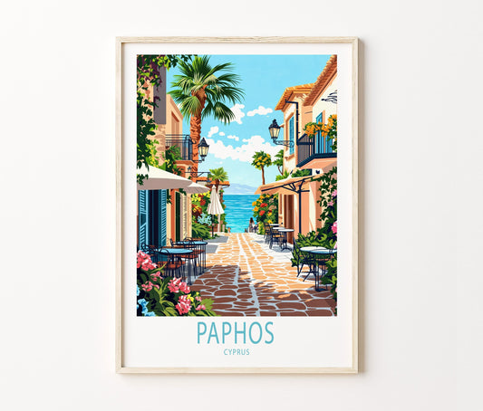 Paphos Travel Poster – Cyprus Wall Art Print