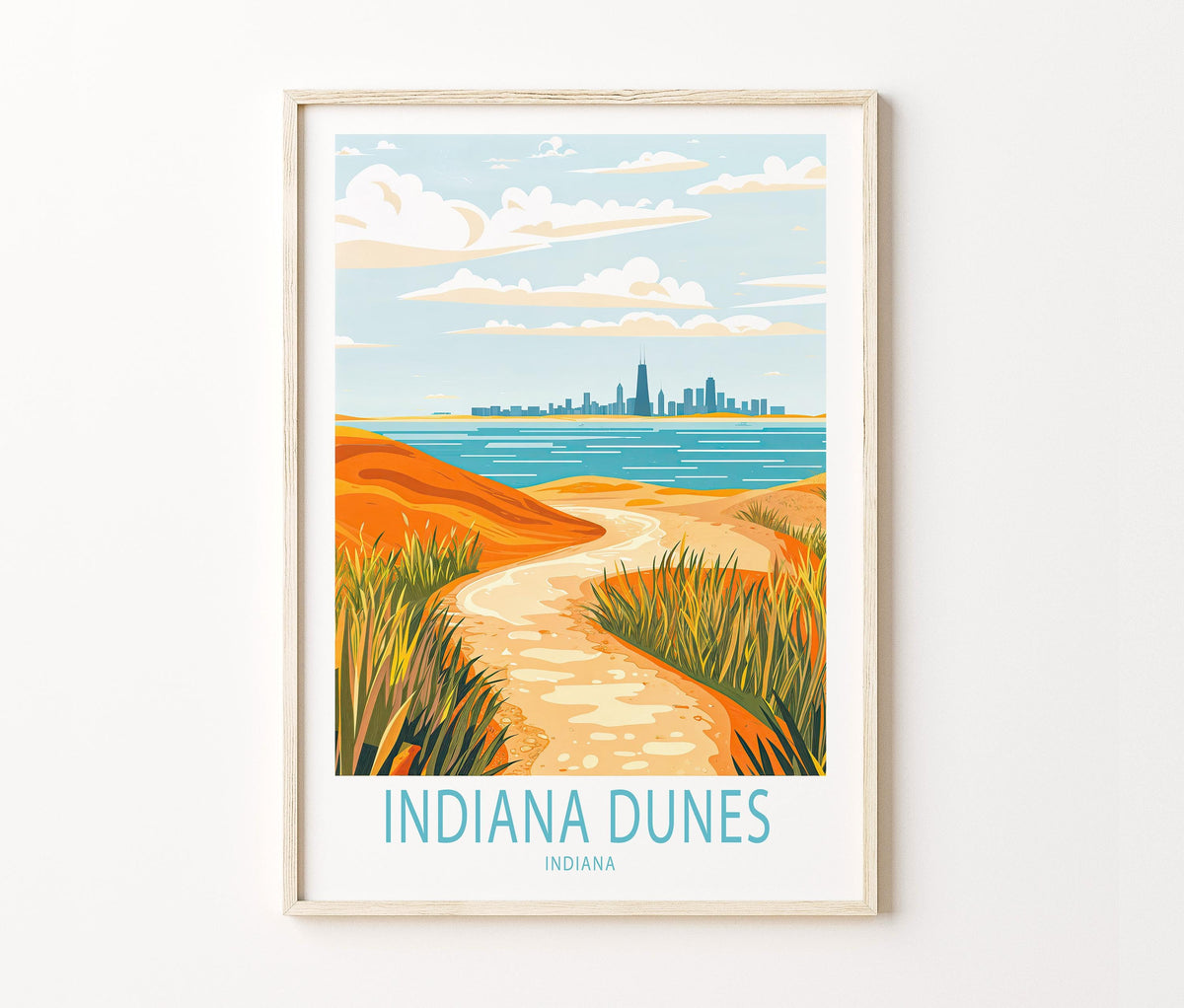 Indiana Dunes Travel Poster – National Park Wall Art Print