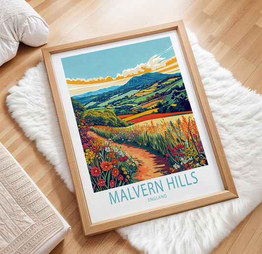 Malvern Hills Travel Poster – United Kingdom Wall Art Print