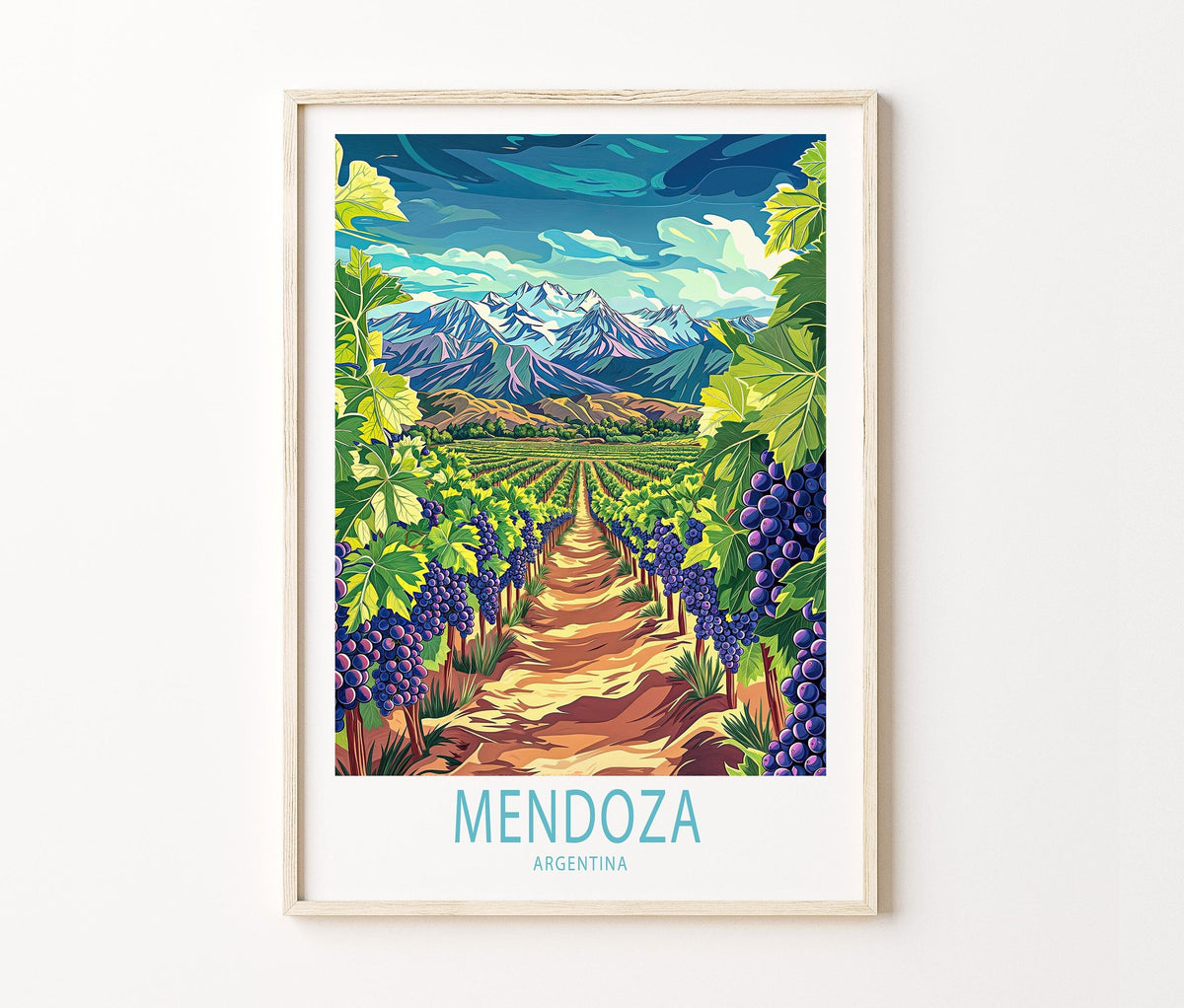 Mendoza Argentine Travel Poster Wall Art Print
