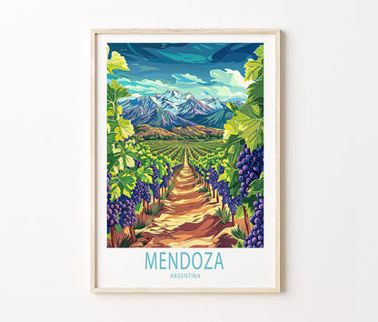 Mendoza Argentine Travel Poster Wall Art Print
