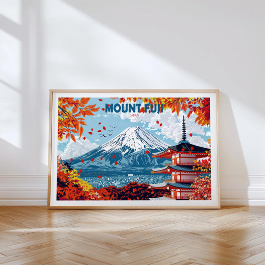 Mount Fuji Travel Poster – Japan Wall Art Print