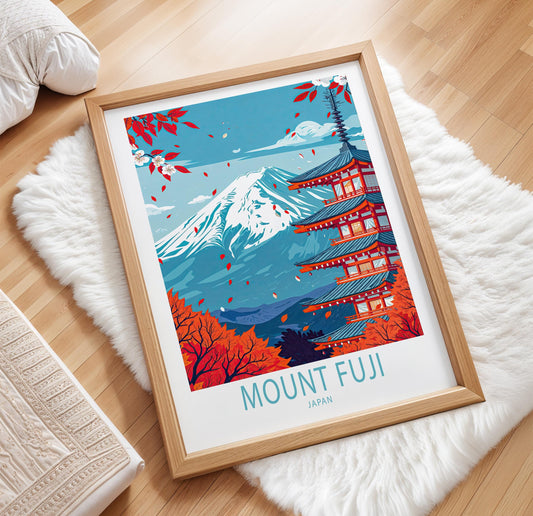 Mount Fuji Travel Poster – Fuji-San Wall Art Print