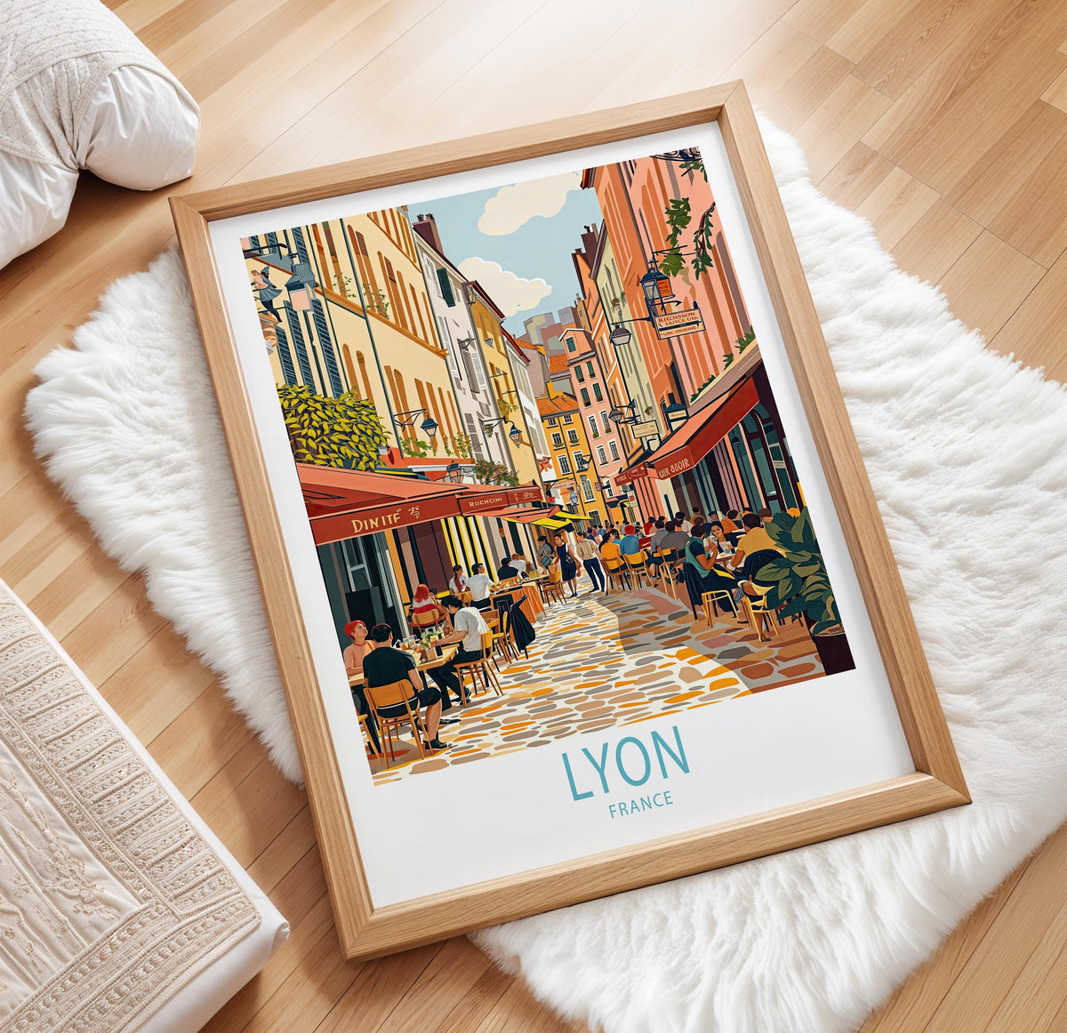 Lyon Travel Poster – Personalsied Wall Art Print