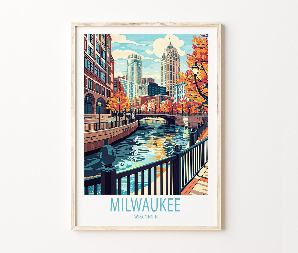 Milwaukee Travel Poster – Wisconsin Wall Art Print