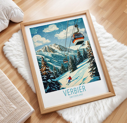 Verbier travel poster – view 2