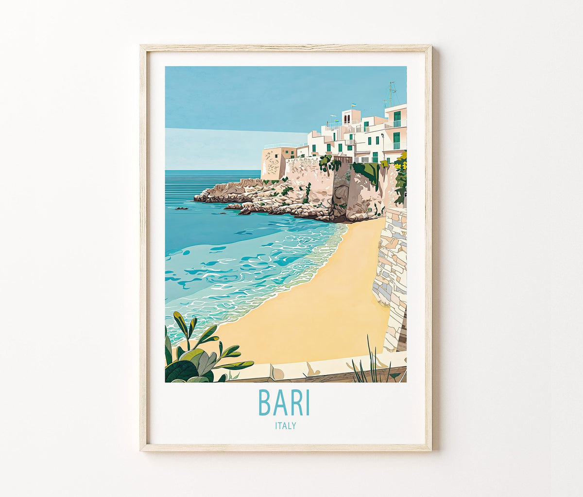 Bari Travel Poster – Puglia Wall Art Print
