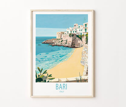Bari Travel Poster – Puglia Wall Art Print