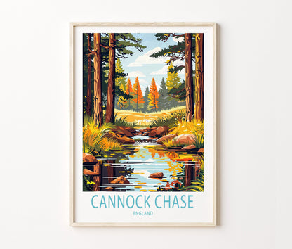 Cannock Chase Travel Poster – National Landscape Wall Art Print