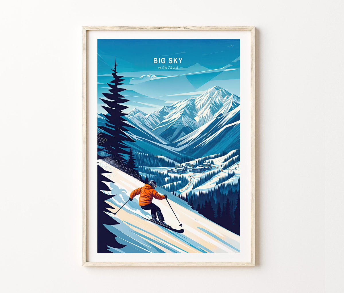 Big Sky Travel Poster – Winter Wall Art Print
