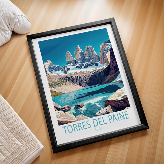 Torres del Paine Travel Poster – Chile Wall Art Print