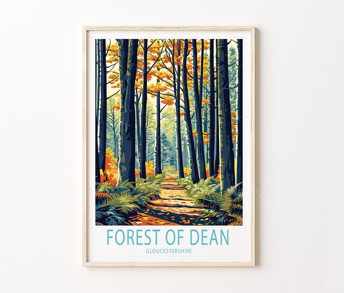 Gloucestershire Forest Travel Poster – Dean Wall Art Print