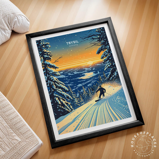 Trysil Winter Travel Poster – Skinng Wall Art Print