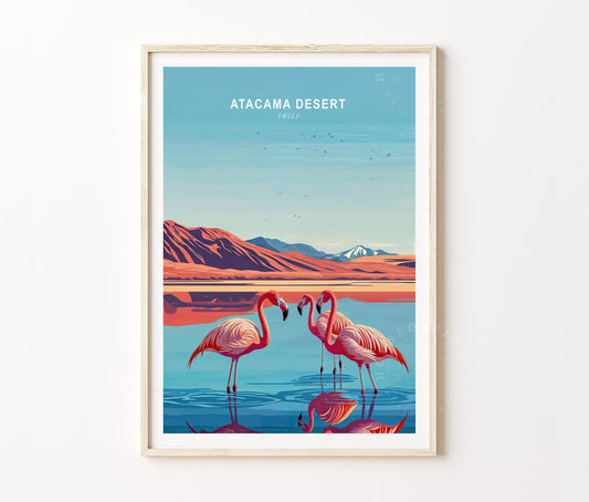 South America Atacama Desert Travel Poster – Chile Wall Art Print