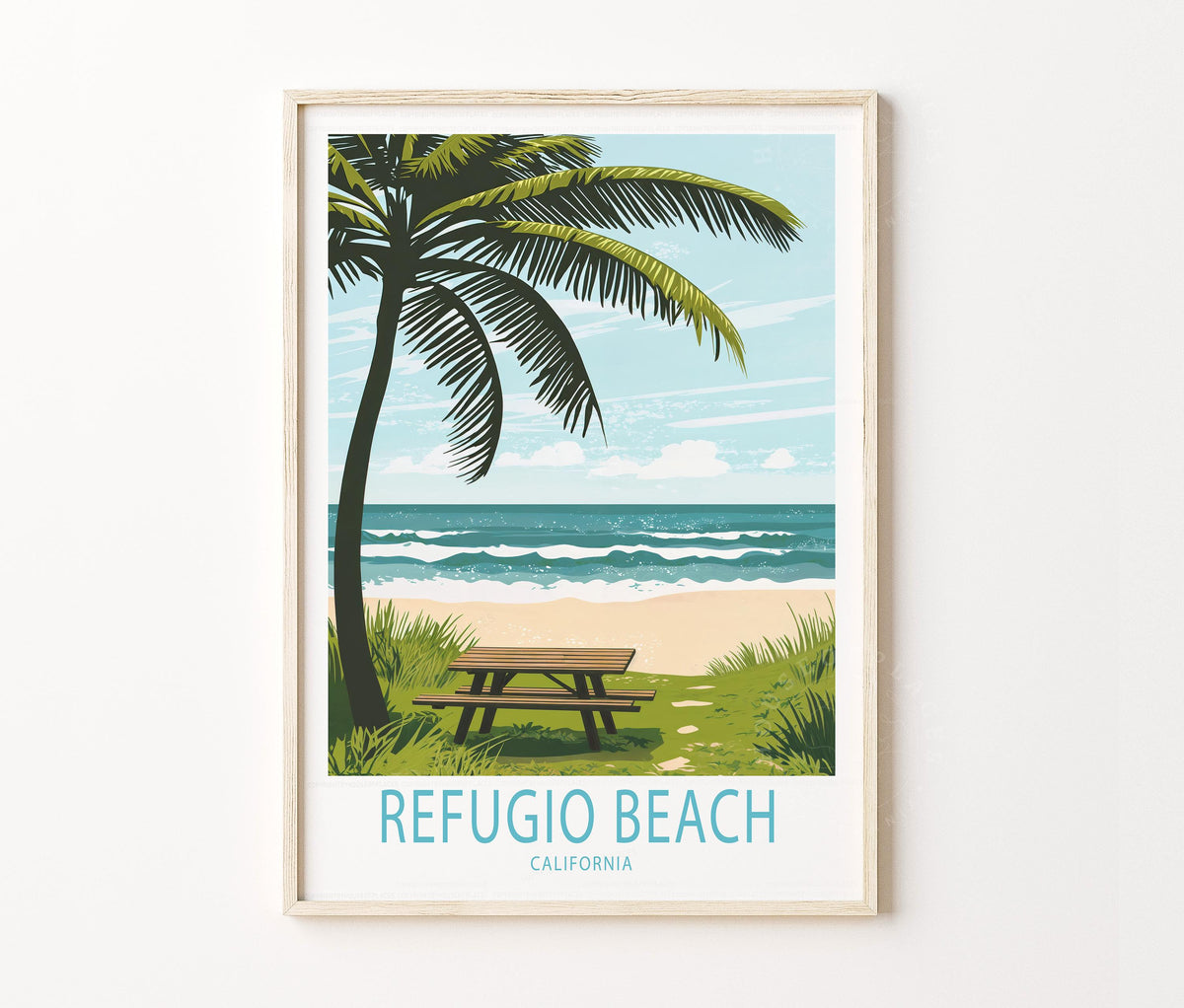 Refugio Beach Travel Poster – California Wall Art Print