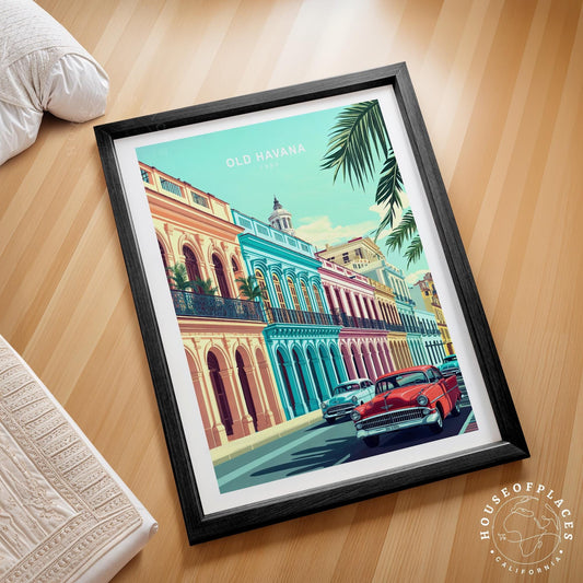 Havana Travel Poster – Old City Wall Art Print
