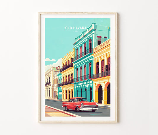 Cuba Travel Poster – Havana City Wall Art Print