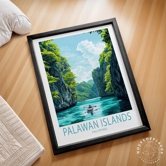 Palawan Islands Travel Poster – Philippines Wall Art Print