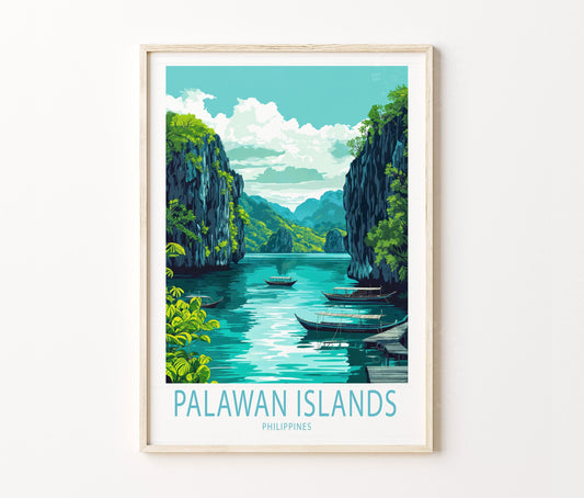 Palawan Islands Travel Poster – Philippines Wall Art Print