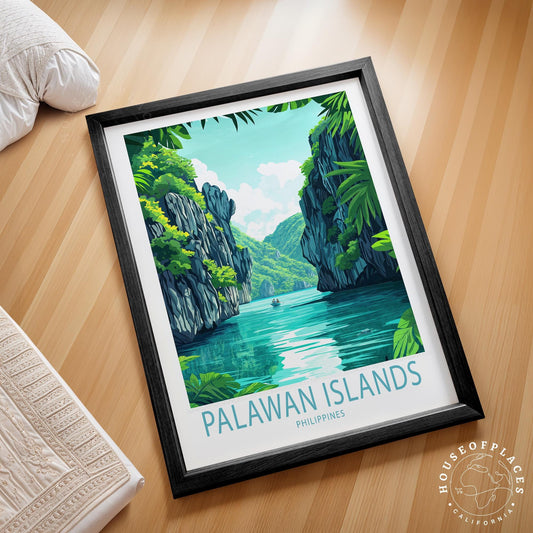Palawan Islands Travel Poster – Philippines Wall Art Print