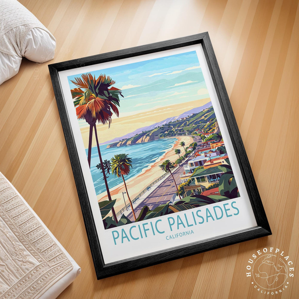 Pacific Palisades Travel Poster – California Wall Art Print
