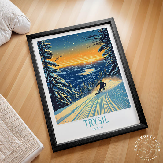 Trysil Travel Poster – Ski Area Wall Art Print