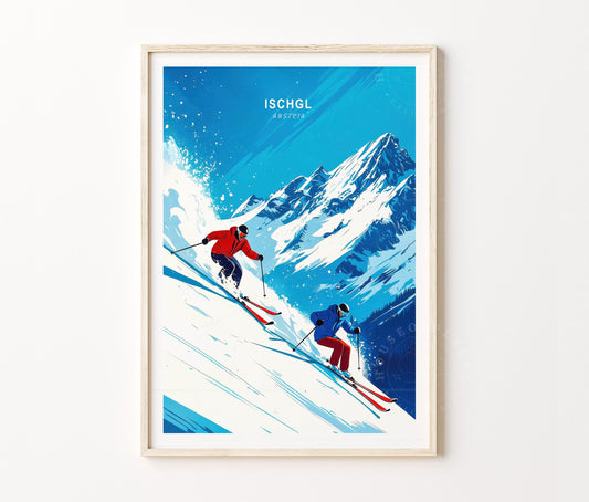 Ischgl Travel Poster – Ski Resort Wall Art Print