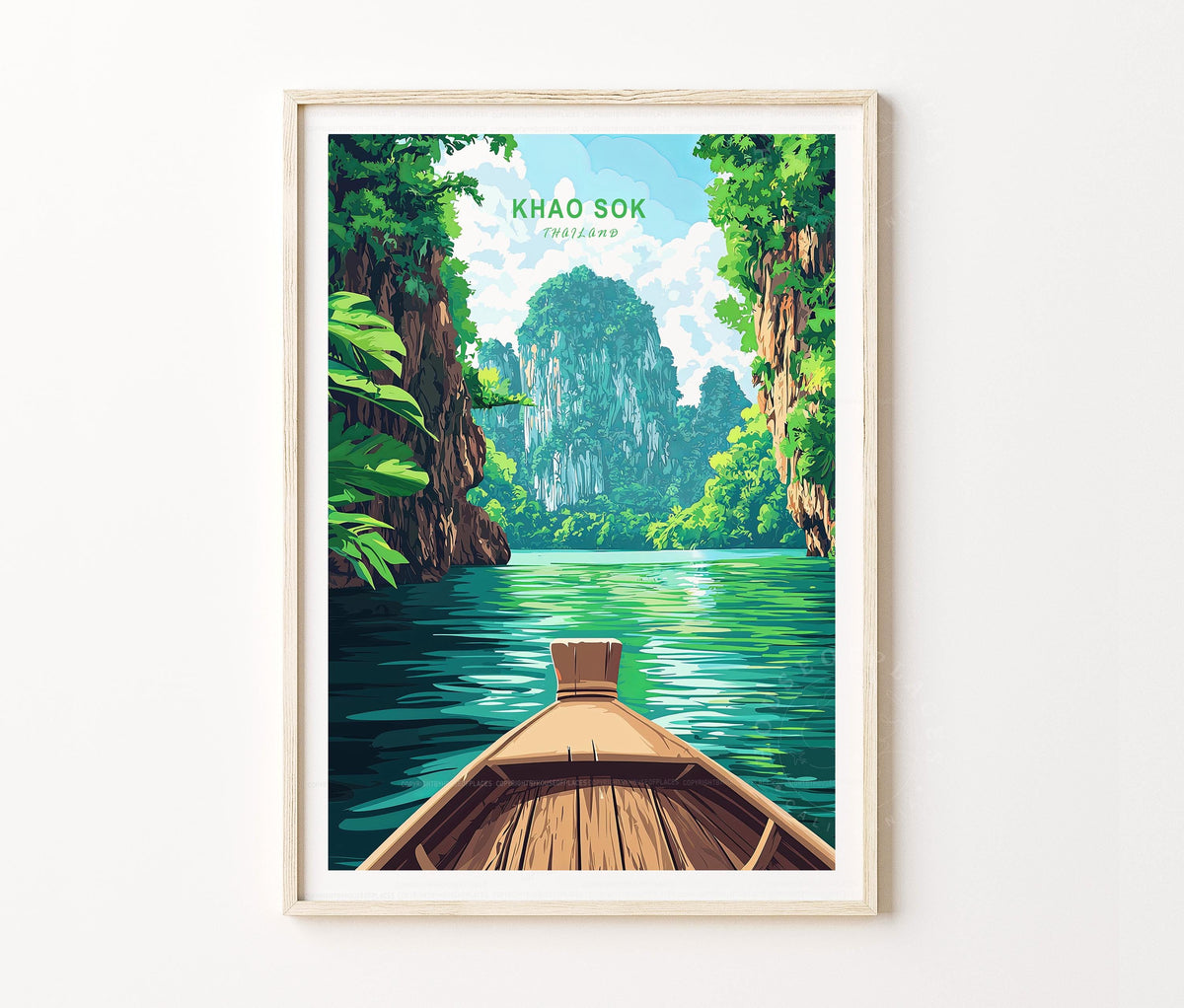Khao Sok Travel Poster – National Park Wall Art Print