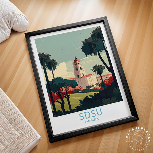 San Diego State University Travel Poster – SDSU Wall Art Print