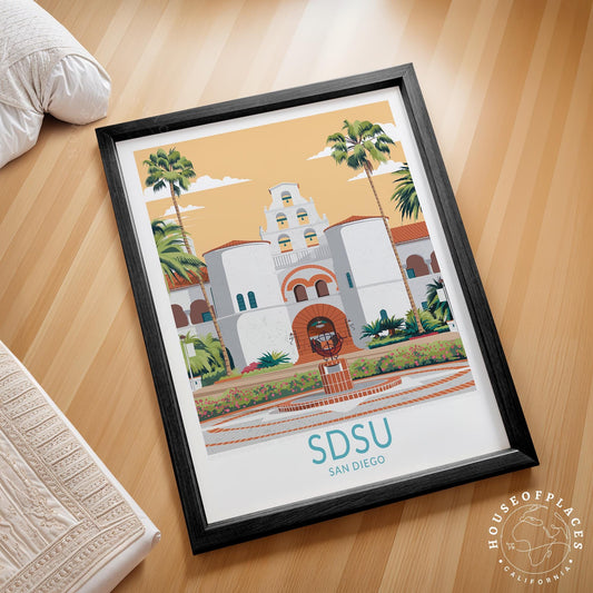 San Diego State University Travel Poster – SDSU School Wall Art Print