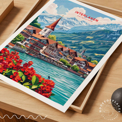 Interlaken travel poster – view 4