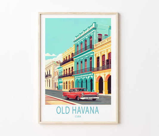 Old Havana Travel Poster – Cuba Wall Art Print