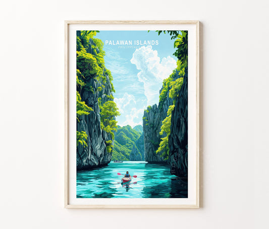 Palawan Islands Travel Poster – Philippines Wall Art Print