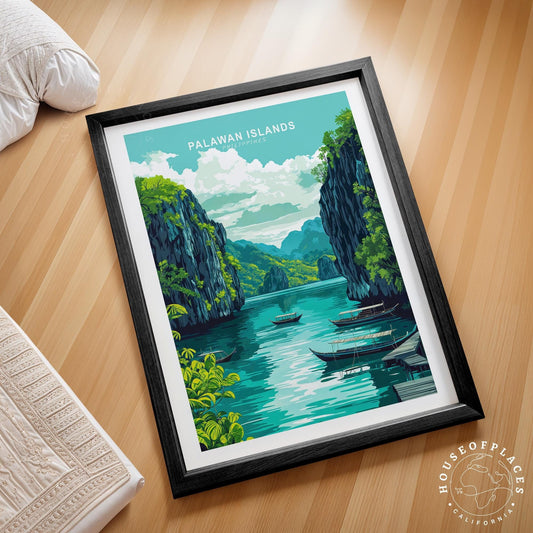 Palawan Islands Travel Poster – Philippines Wall Art Print