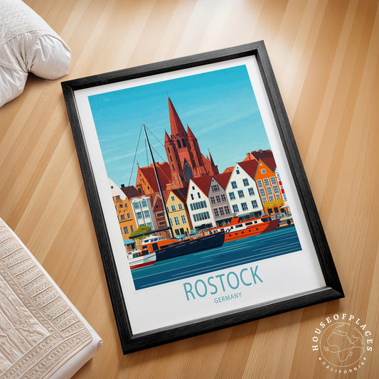 Rostock Travel Poster – Germany Wall Art Print