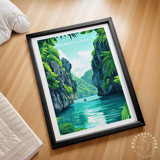 Palawan Islands Travel Poster – Philippines Wall Art Print