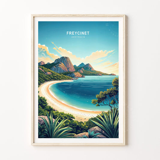 Freycinet National Park Travel Poster – Australia Wall Art Print