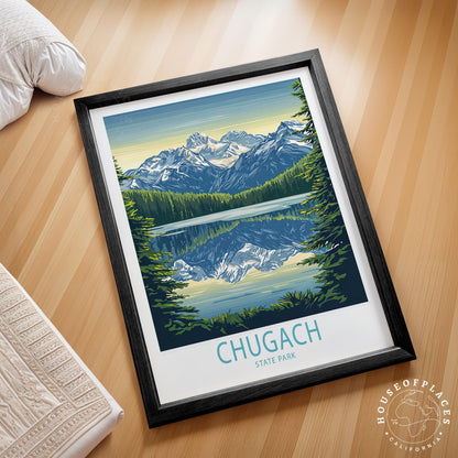 Chugach State Park Travel Poster – Alaska Wall Art Print