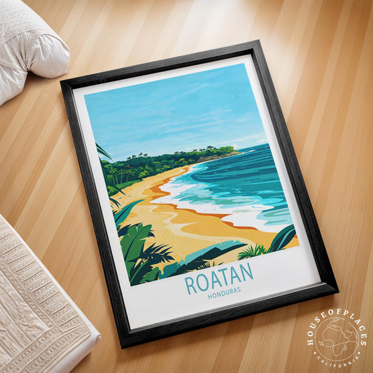 Roatan Island Travel Poster – Honduras Wall Art Print