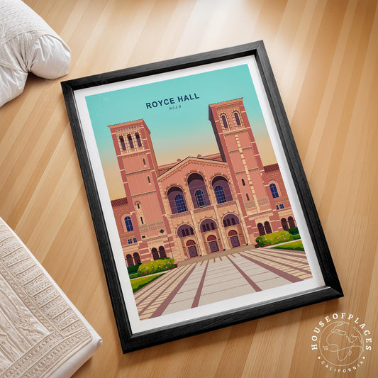 Royce Hall Travel Poster – University Campus Wall Art Print