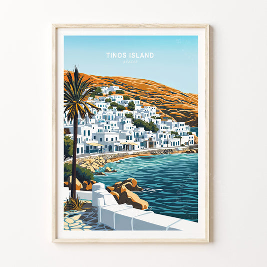 Tinos Island Travel Poster – Greece Wall Art Print