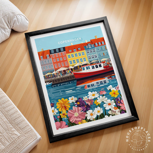 Copenhagen Travel Poster – Denmark Wall Art Print